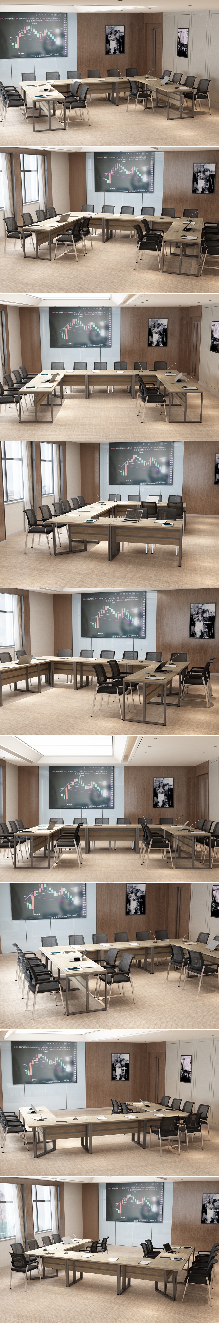 Krzesła Berlin (20 szt ) Stół konferencyjny 414x276cm Twist C20 na 20 osób