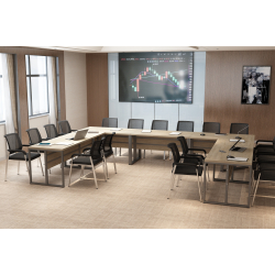 Krzesła Vienna (20 szt ) Stół konferencyjny 414x276cm Twist C20 na 20 osób