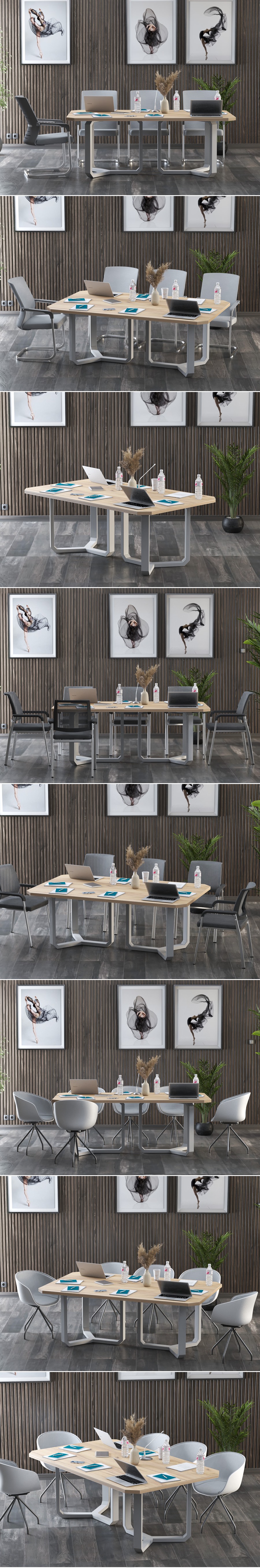 Stół konferencyjny 200x100cm Prima 8 na 8 osób - aranżacja