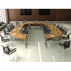 Krzesła Vienna (28 szt ) Stół konferencyjny 552x414cm Twist E28 na 28 osób