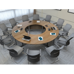 Krzesła Berlin (16 szt ) Stół konferencyjny 276x276cm Twist F16 na 16 osób