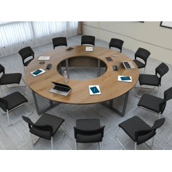 Krzesła Helsinki (16 szt ) Stół konferencyjny 276x276cm Twist F16 na 16 osób