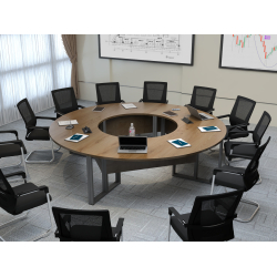 Krzesła Milano (16 szt ) Stół konferencyjny 276x276cm Twist F16 na 16 osób