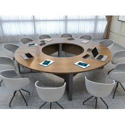 Krzesła Oslo (16 szt ) Stół konferencyjny 276x276cm Twist F16 na 16 osób