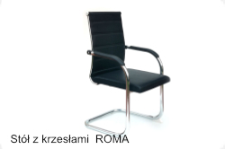 Krzesło konferencyjne Roma - chromowane nogi, czarne siedzisko