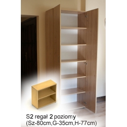 S2 regał 2 poziomy (Sz-80cm,G-35cm,H-75cm)
