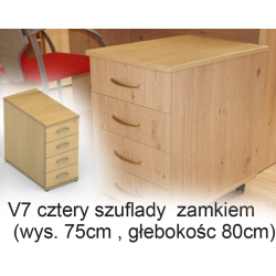 V7 cztery szuflady  zamkiem  (wys. 75cm , głebokośc 80cm)