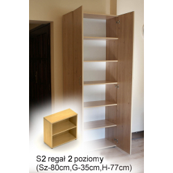 S2 regał 2 poziomy (Sz-80cm,G-35cm,H-77cm)