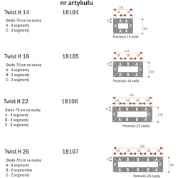 Krzesła Vianna (24 szt ) Stół konferencyjny 552x276cm Twist 24 na 24 osób