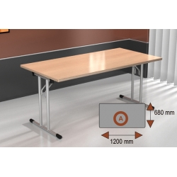 Stół składany 1200x680 konferencyjny typ T blat prostokątny