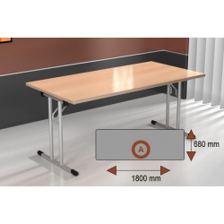 Stół składany 1800x680 konferencyjny typ T blat prostokątny