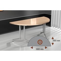 Stół składany 1600x800 konferencyjny typ Y blat półokrąg