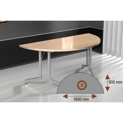 Stół składany 1800x900 konferencyjny typ Y blat półokrąg