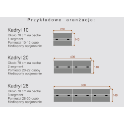 Stół konferencyjny 600x140cm Kadryl 22 na 22 osób