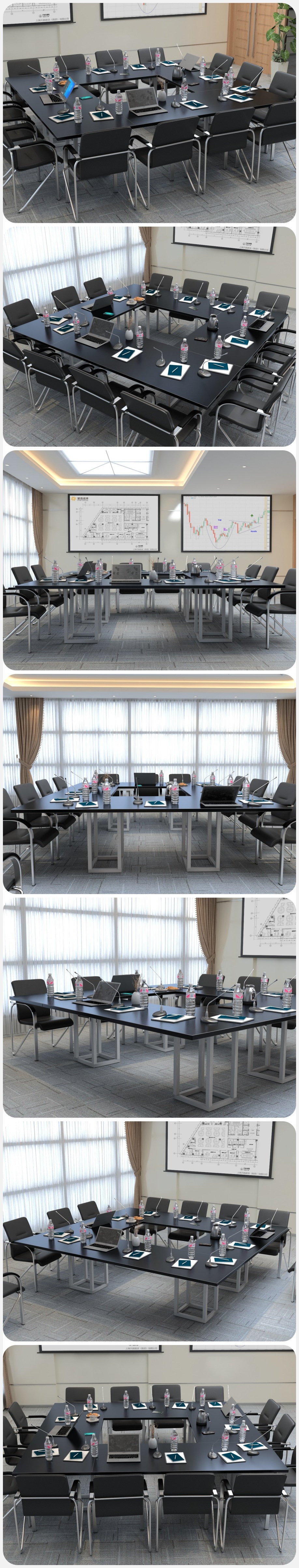 Kwadratowy stół konferencyjny Walc W14 dla 14 osób