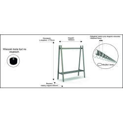 Profesjonalny wieszak Y8 - L1500mm metalik lub czarny